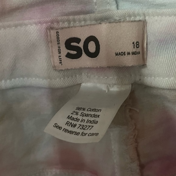 Girls Tie Dye overall shorts size 18 - Picture 2 of 3